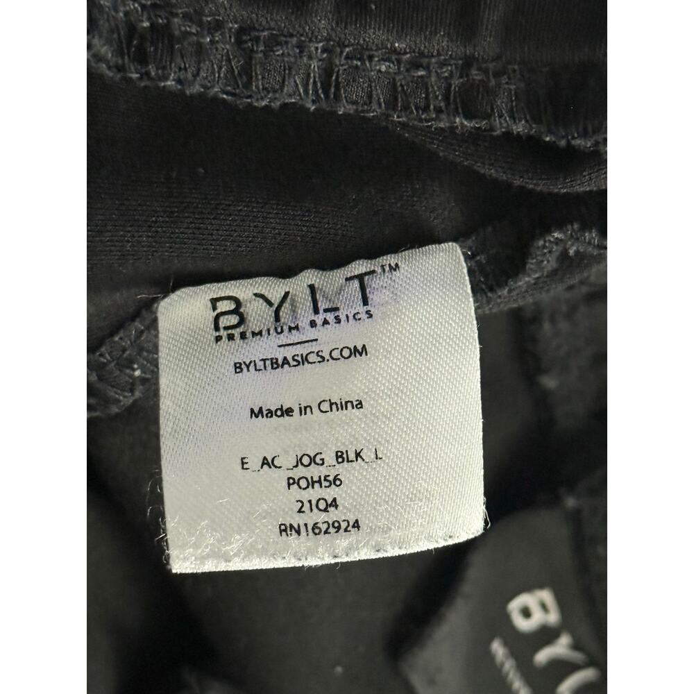 BYLT Active Jogger Pants Black Size L Relaxed Tapered Fit Side Zip Pocket - Picture 9 of 13